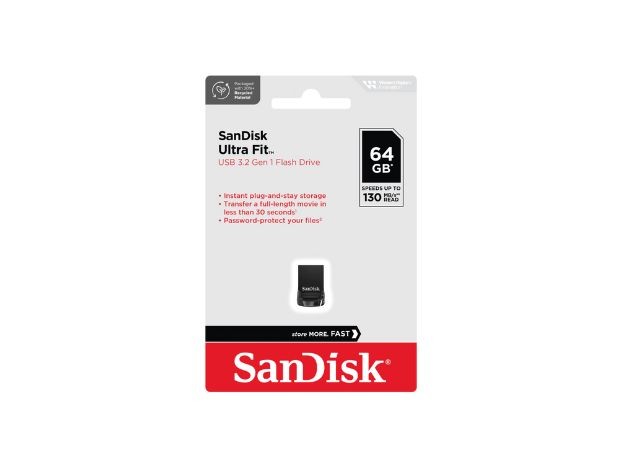 &uu PENDRIVE ORIGINAL 64 GB SANDISK Z430 ULTRA FIT 3.2